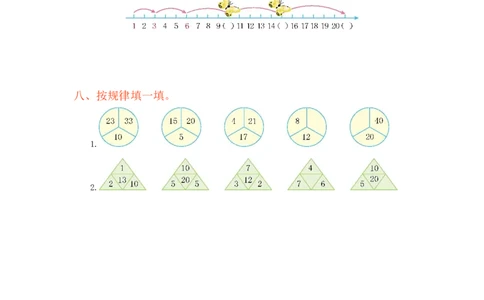 人教版小学一年纪下册下学期-第七单元找规律检测卷（1）_一年级上下册资料_一年级上语数英上下册学习资料_3-6-4、小学一年级数学下册_人教版_6、专项练习