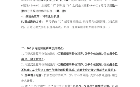新人教版二年级数学上册知识点总结_二年级上下册资料_小学二年级学习资料-25年更新版_2-03、小学二年级数学上册_2-3-1、复习、知识点、归纳汇总_人教版