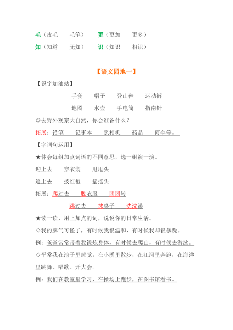 人教小学语文2上第1-4单元重要知识点(精编版)_小学语文一至六年级上下册电子版PDF单元知识点考试重点难点解析_知识点归纳总结人教小学语文2上