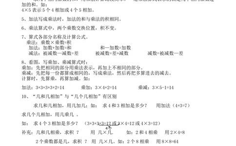 人教版二年级数学上册全册概念知识点整理_二年级上下册资料_小学二年级学习资料-25年更新版_2-03、小学二年级数学上册_2-3-1、复习、知识点、归纳汇总_人教版