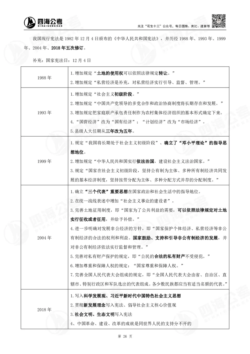 四海常识判断背诵手册&mdash;&mdash;第23-30节-答案_2026考公资料_（01）花生十三_01系统班（2026版）花生十三旗舰班（行测+申论）_常识判断_背诵手册