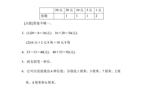 专项提升卷：人民币购物及厘米测量含答案_一年级上下册资料_小学一年级学习资料-25年更新版_1-04、小学一年级数学下册_1-4-2、练习题、作业、试题、试卷_青岛版63_专项练习