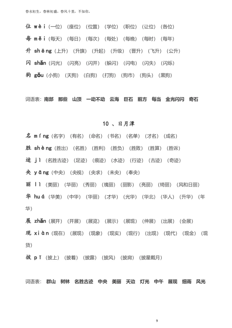 全册生字拼音组词_二年级上下册资料_二年级语数英上下册学习资料_3-7-1、小学二年级语文上册_统编、部编、人教（语文全国统一只有一个版）_1、知识点总结_专项-字词句子