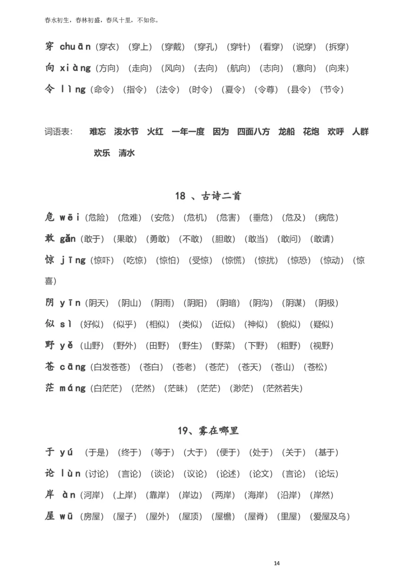全册生字拼音组词_二年级上下册资料_二年级语数英上下册学习资料_3-7-1、小学二年级语文上册_统编、部编、人教（语文全国统一只有一个版）_1、知识点总结_专项-字词句子
