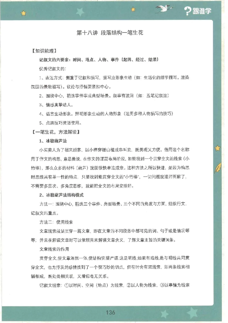 十八课讲义_小学生作文专项名师课合集16套小学~视频+PDF_022.跟谁学无忧作文_18第十八课