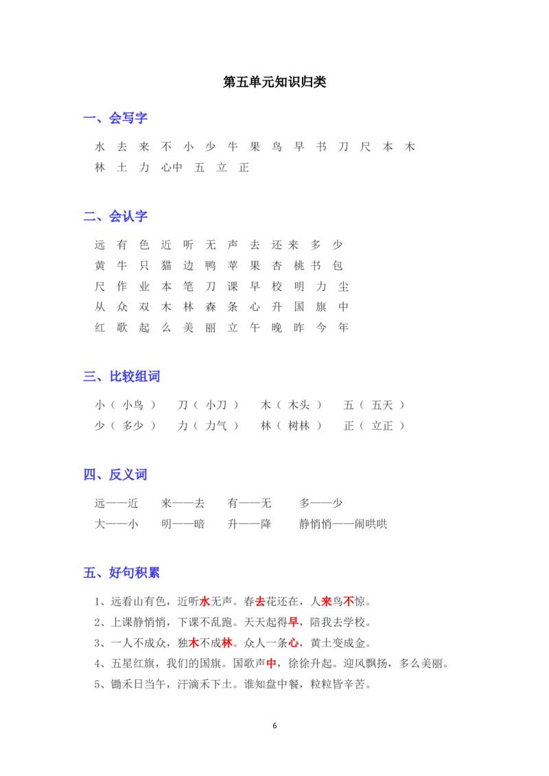 各单元知识点汇总_一年级上下册资料_一年级上语数英上下册学习资料_3-6-1、小学一年级语文上册_统编、部编、人教（语文全国统一只有一个版）_1、知识点总结_期末总复习