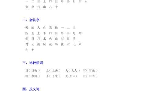 各单元知识点汇总_一年级上下册资料_一年级上语数英上下册学习资料_3-6-1、小学一年级语文上册_统编、部编、人教（语文全国统一只有一个版）_1、知识点总结_期末总复习