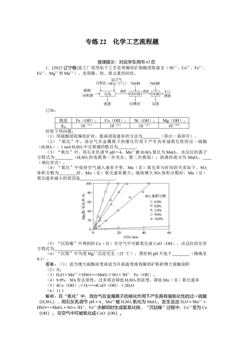 专练22_2025高中教辅（后续还会更新新习题试卷）_2025高中全科《微专题&middot;小练习》_2025高中全科《微专题小练习》_2025版&middot;微专题小练习&middot;化学