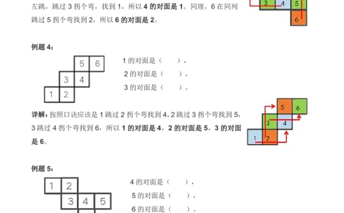 一下数学-正方体展开找对面问题详解+练习_一年级上下册资料_小学一年级学习资料-25年更新版_1-04、小学一年级数学下册_1-4-1、复习、知识点、归纳汇总_解题技巧