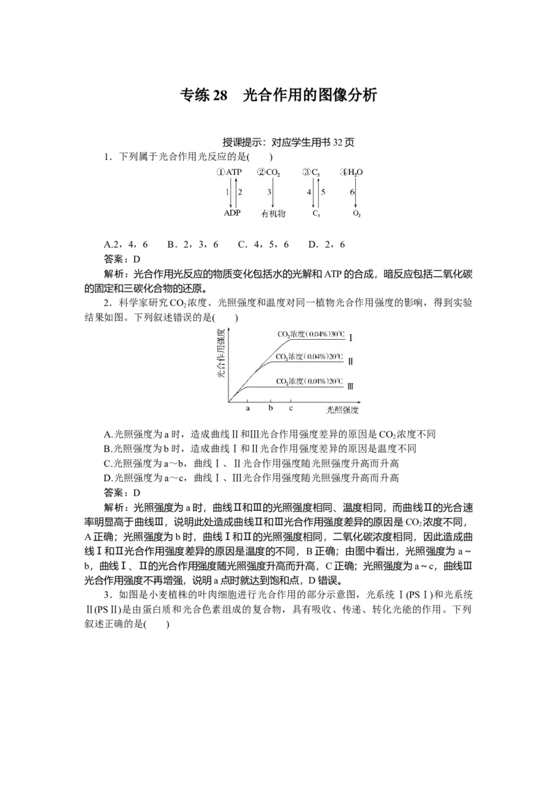 专练28_2025高中教辅（后续还会更新新习题试卷）_2025高中全科《微专题&middot;小练习》_2025高中全科《微专题小练习》_2025版&middot;微专题小练习&middot;生物学&middot;