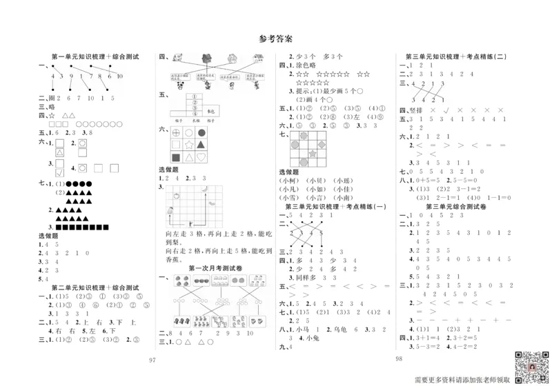 一上数学同步测试卷轻松100分_一年级上下册资料_一年级上册小红书同款资料_一年级上册资料