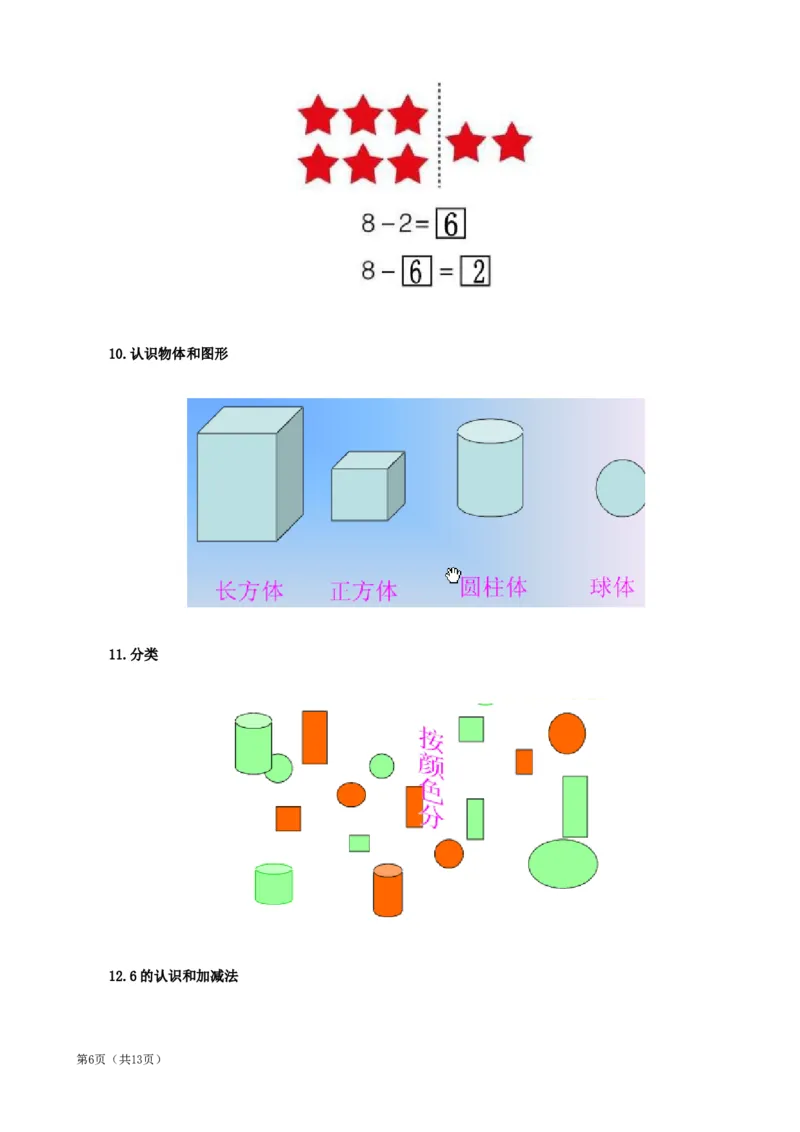 北师大版一年级数学知识点归纳整理_一年级上下册资料_一年级上语数英上下册学习资料_3-6-3、小学一年级数学上册_北师大版_1、知识点总结