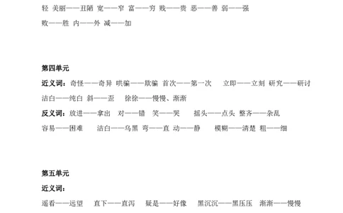 小学二年级语文下册近反义词大全_二年级上下册资料_小学二年级学习资料-25年更新版_2-02、小学二年级语文下册_2-2-1、复习、知识点、归纳汇总