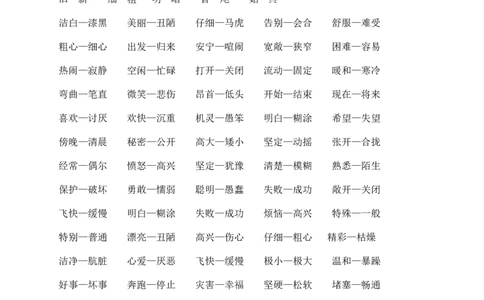 小学二年级语文下册近反义词大全_二年级上下册资料_小学二年级学习资料-25年更新版_2-02、小学二年级语文下册_2-2-1、复习、知识点、归纳汇总