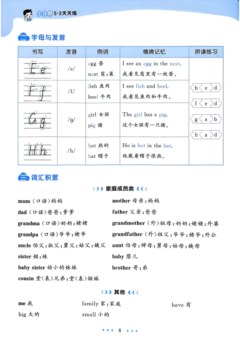 三年级英语上册人教PEP版25秋《53天天练》知识清单_25秋小学语数英习题试卷_英语_人教版_1-6年级英语上册人教PEP版25秋《53天天练》_三年级英语上册人教PEP版25秋《53天天练》