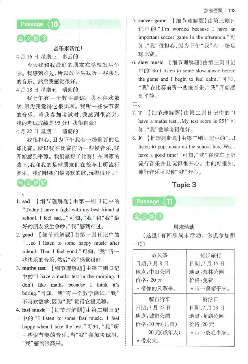 五年级26版《一本小学英语阅读训练100篇》（第9次修订）答案_25秋小学语数英习题试卷_英语_3-6年级26版《一本小学英语阅读训练100篇》（第9次修订）