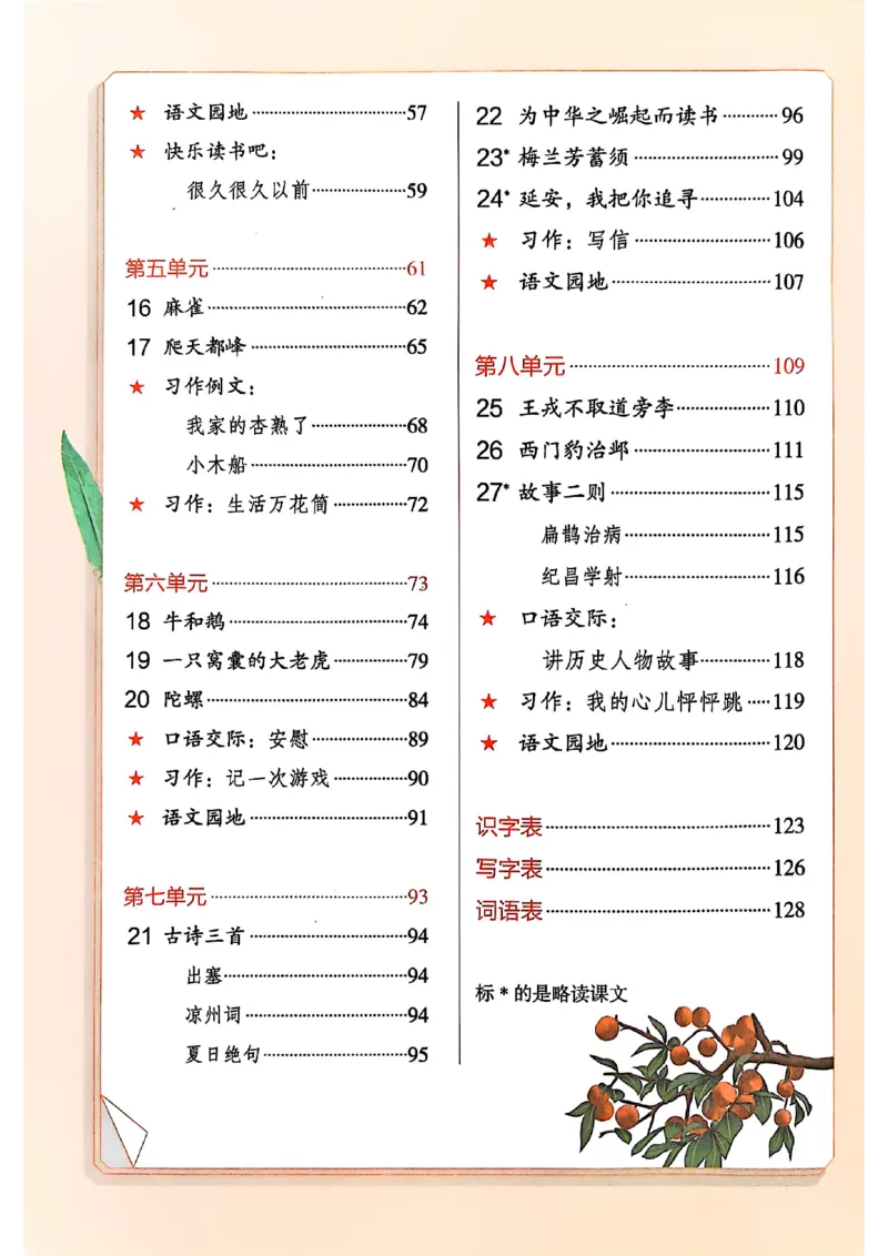 四上语文《课堂笔记》_2025秋《课堂笔记预习课》语文1-6