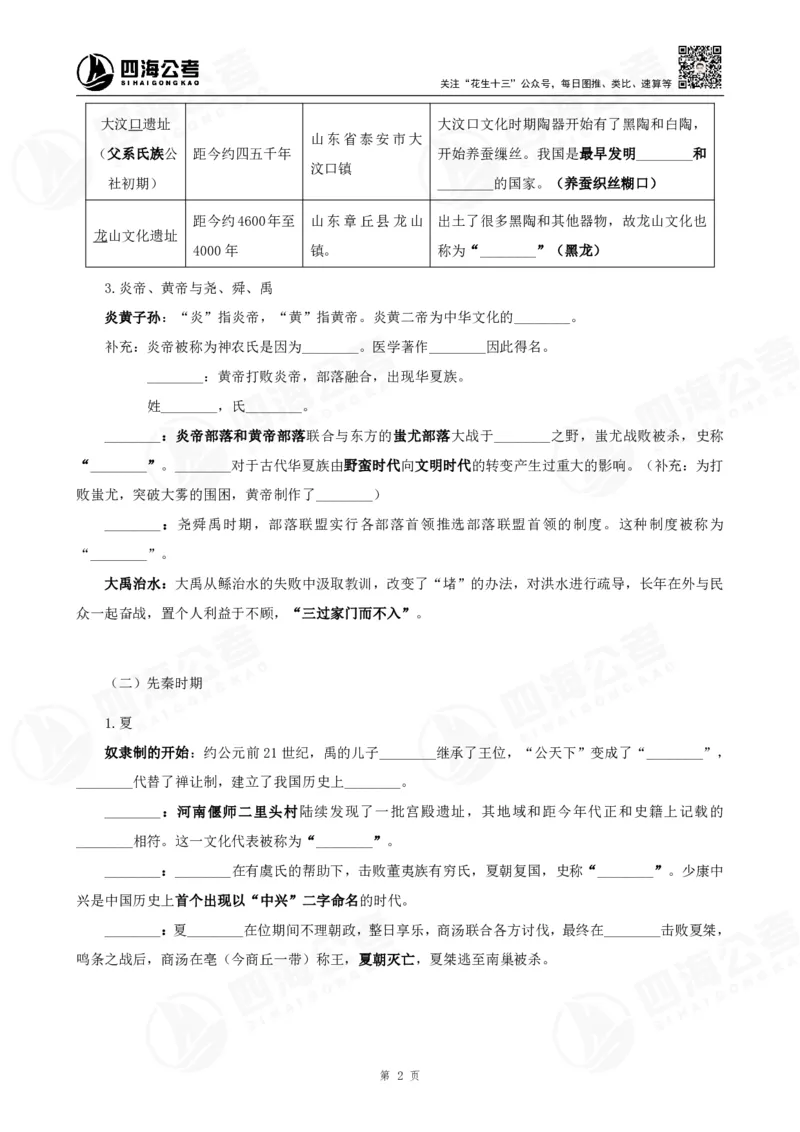 四海常识判断背诵手册汇总-更新至29节_2026考公资料_（01）花生十三_01系统班（2026版）花生十三旗舰班（行测+申论）_常识判断_背诵手册