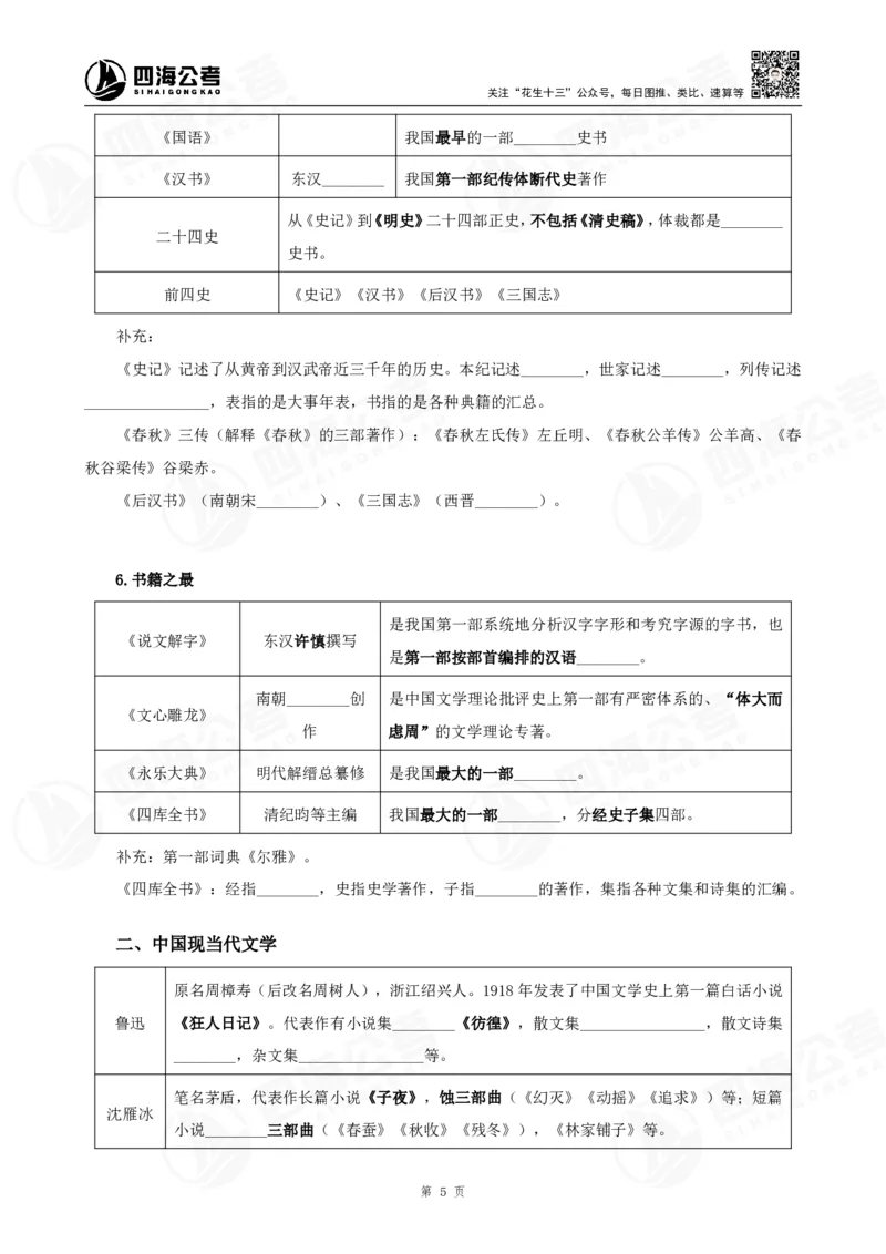 四海常识判断背诵手册汇总-更新至29节_2026考公资料_（01）花生十三_01系统班（2026版）花生十三旗舰班（行测+申论）_常识判断_背诵手册