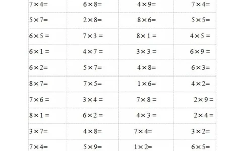 二（上）数学乘法口算题卡1_二年级上下册资料_小学二年级学习资料-25年更新版_2-03、小学二年级数学上册_2-3-2、练习题、作业、试题、试卷_通用_精品专项练习（通用）
