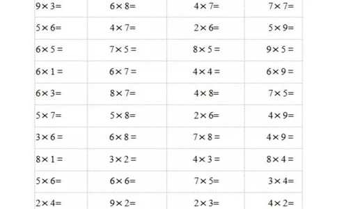 二（上）数学乘法口算题卡1_二年级上下册资料_小学二年级学习资料-25年更新版_2-03、小学二年级数学上册_2-3-2、练习题、作业、试题、试卷_通用_精品专项练习（通用）