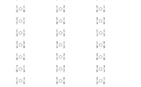口算题(分数比大小)1000题_小学数学口算计算速算练习1（1-6）题目类型全_三年级_口算3年级上册14000题_3上口算题(分数比大小)1000题