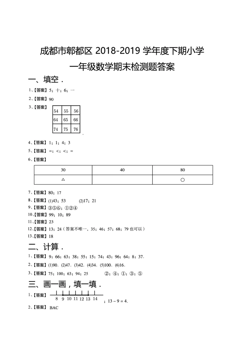 一年级下期数学真题汇编多套含答案_一年级上下册资料_小学一年级学习资料-25年更新版_1-04、小学一年级数学下册_1-4-2、练习题、作业、试题、试卷_通用