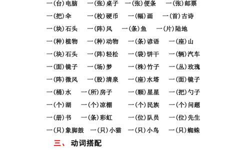 常用词语搭配汇总_二年级上下册资料_二年级语数英上下册学习资料_3-7-1、小学二年级语文上册_统编、部编、人教（语文全国统一只有一个版）_1、知识点总结_专项-字词句子