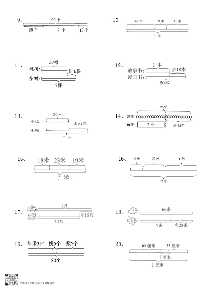 二（上）数学：典型线段图列式计算_一年级上下册资料_一年级上册小红书同款资料_一年级(1)