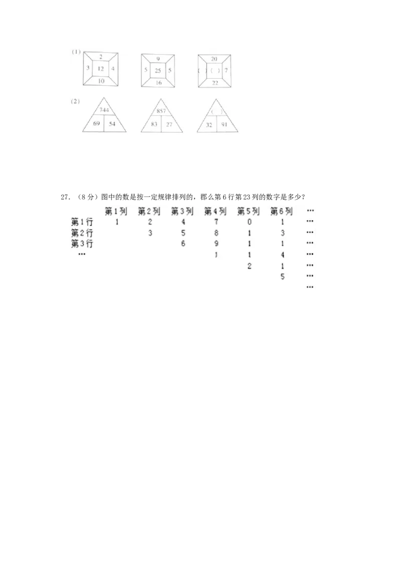 专题01找规律（原卷）_小学数学思维训练电子版举一反三奥数逻辑拓展专项图解强化_四年级_（培优提升讲义）2022-2023学年四年级数学思维拓展举一反三精编讲义（通用版）(26)份