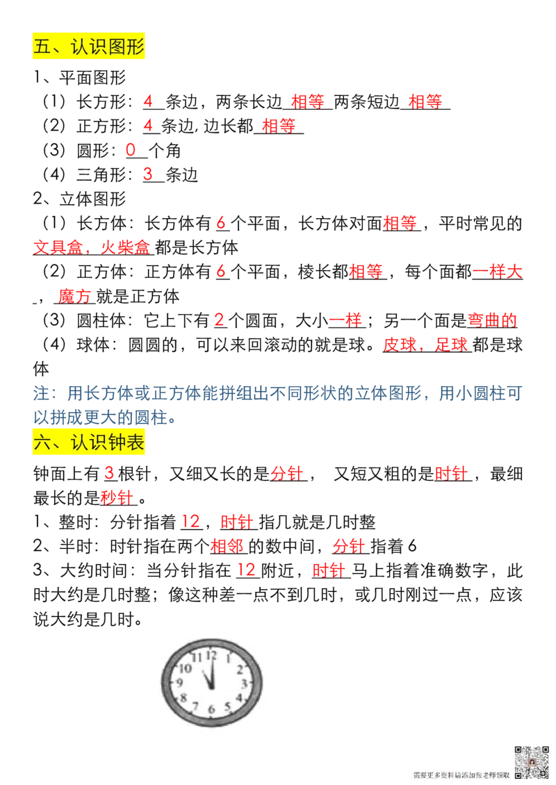 一年级数学上册重要知识点_一年级上下册资料_一年级上册小红书同款资料_一年级(1)
