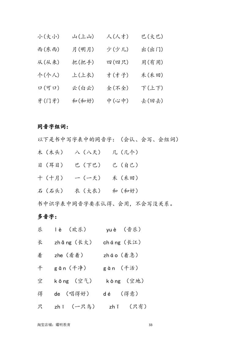 人教小学语文1上知识要点_小学语文一至六年级上下册电子版PDF单元知识点考试重点难点解析_知识点归纳总结人教小学语文1上