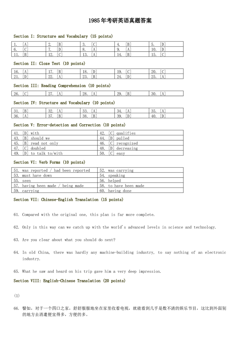 1980&mdash;1985年历年考研英语真题+答案集合(无解析)_考研英语+作文模板_3.1980-2025考研英二真题+解析_01、1980-1997年考研英语真题+解析