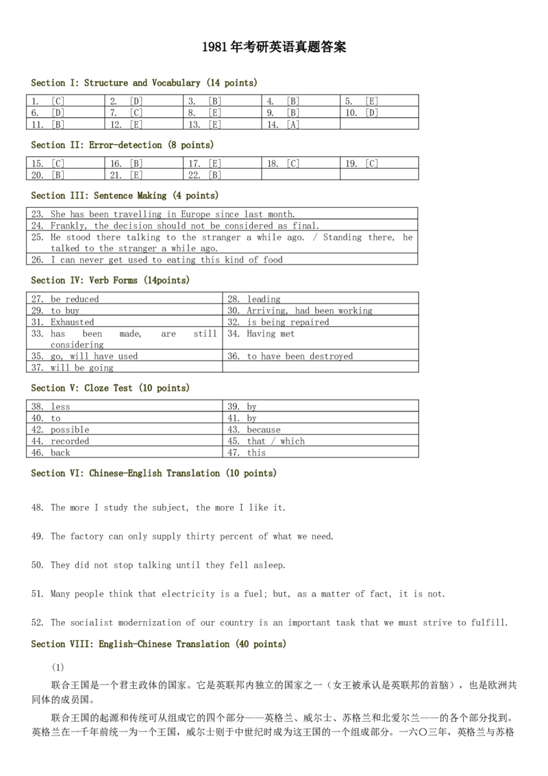 1980&mdash;1985年历年考研英语真题+答案集合(无解析)_考研英语+作文模板_3.1980-2025考研英二真题+解析_01、1980-1997年考研英语真题+解析