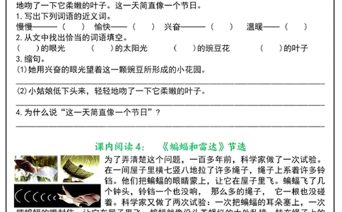 四年级上册语文阅读理解每日一练_纯图版_一到六小学晨读晚默晨诵晚读_四年级上册各类资料(小纸条知识点默写单)