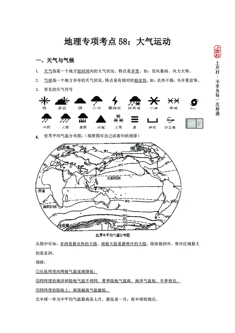 地理专项考点58：大气运动_2026考公资料_（28）上岸村合集（司马、章晓铭、王永恒、天晓、忠政、丁旭等）_2025合集_92024上岸村广东省考科学推理套卷班_课件