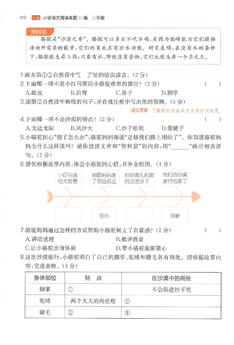 小语阅读训练80篇三年级_26版一本小学语文阅读真题80篇1-6级_26版一本小学语文阅读真题80篇-3年级
