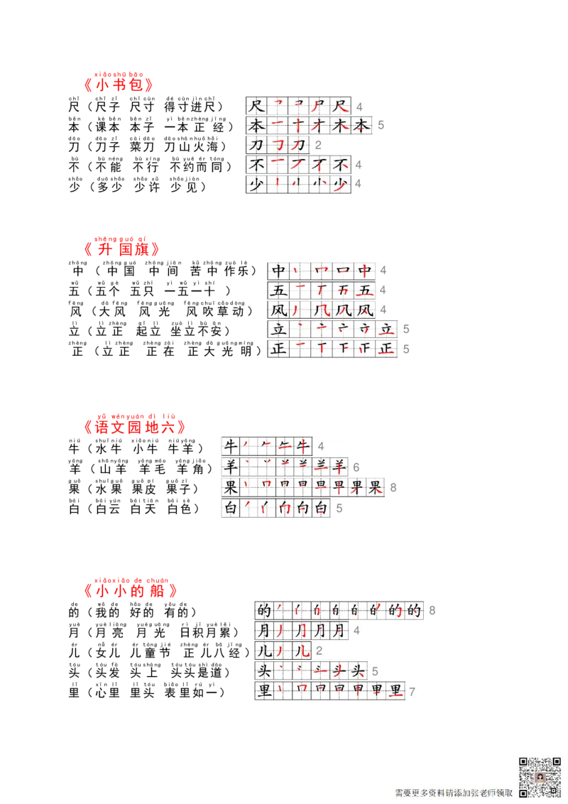 一年级语文上册课课贴（24）_一年级上下册资料_一年级上册小红书同款资料_一年级(1)
