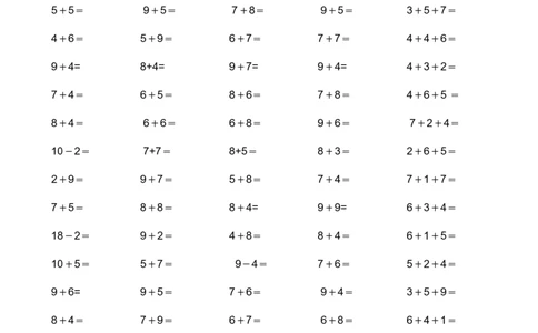 一年级下册数学20以内加减法口算练习题_一年级上下册资料_小学一年级学习资料-25年更新版_1-04、小学一年级数学下册_1-4-2、练习题、作业、试题、试卷_通用