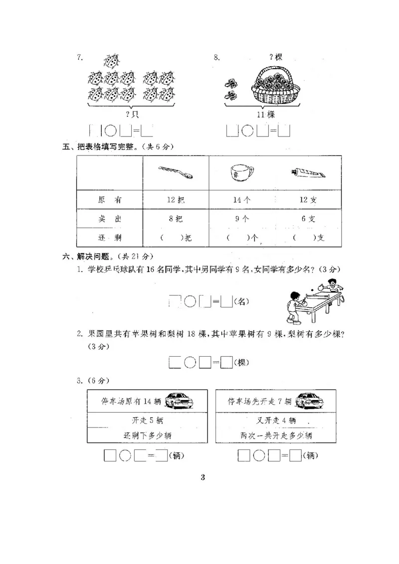 全程测评卷(全套22套附答案)_一年级上下册资料_小学一年级学习资料-25年更新版_1-04、小学一年级数学下册_1-4-1、复习、知识点、归纳汇总_苏教版