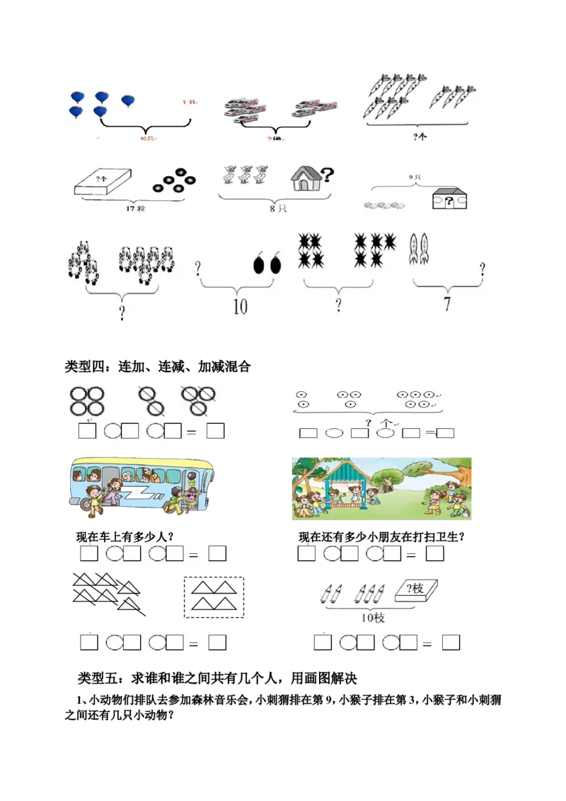 小学一年级上册-数学上册解决问题汇总_一年级上下册资料_小学一年级学习资料-25年更新版_1-03、小学一年级数学上册_通用_知识点