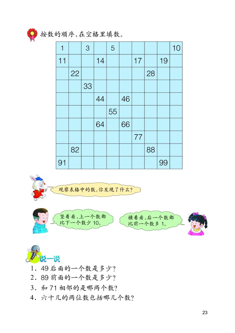 冀教版一年级下册数学PDF电子课本_一年级上下册资料_小学一年级学习资料-25年更新版_1-04、小学一年级数学下册_1-4-4、电子教材、课本