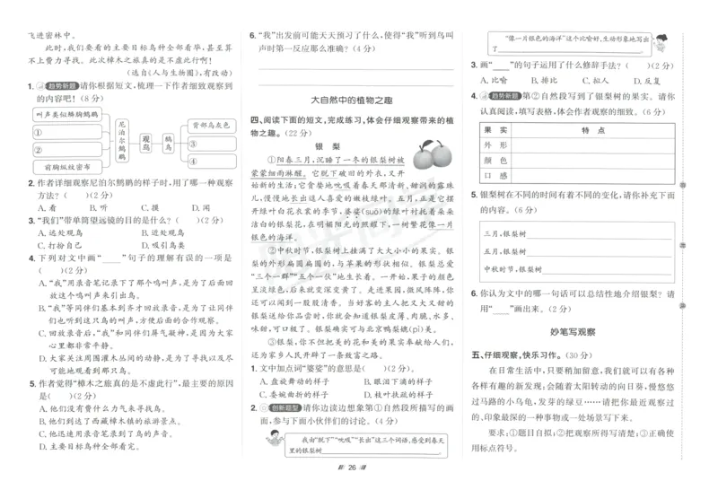 三年级语文上册人教版25秋《阳光同学提优新卷》_25秋小学语数英习题试卷_语文_语文《阳光同学提优新卷》_三年级语文上册人教版25秋《阳光同学提优新卷》
