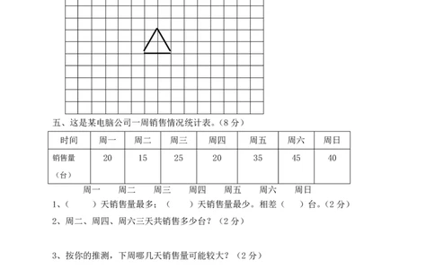 新人教版二年级下册数学期末试卷(3)_二年级上下册资料_二年级语数英上下册学习资料_3-7-4、小学二年级数学下册_人教版_5、期末测试卷