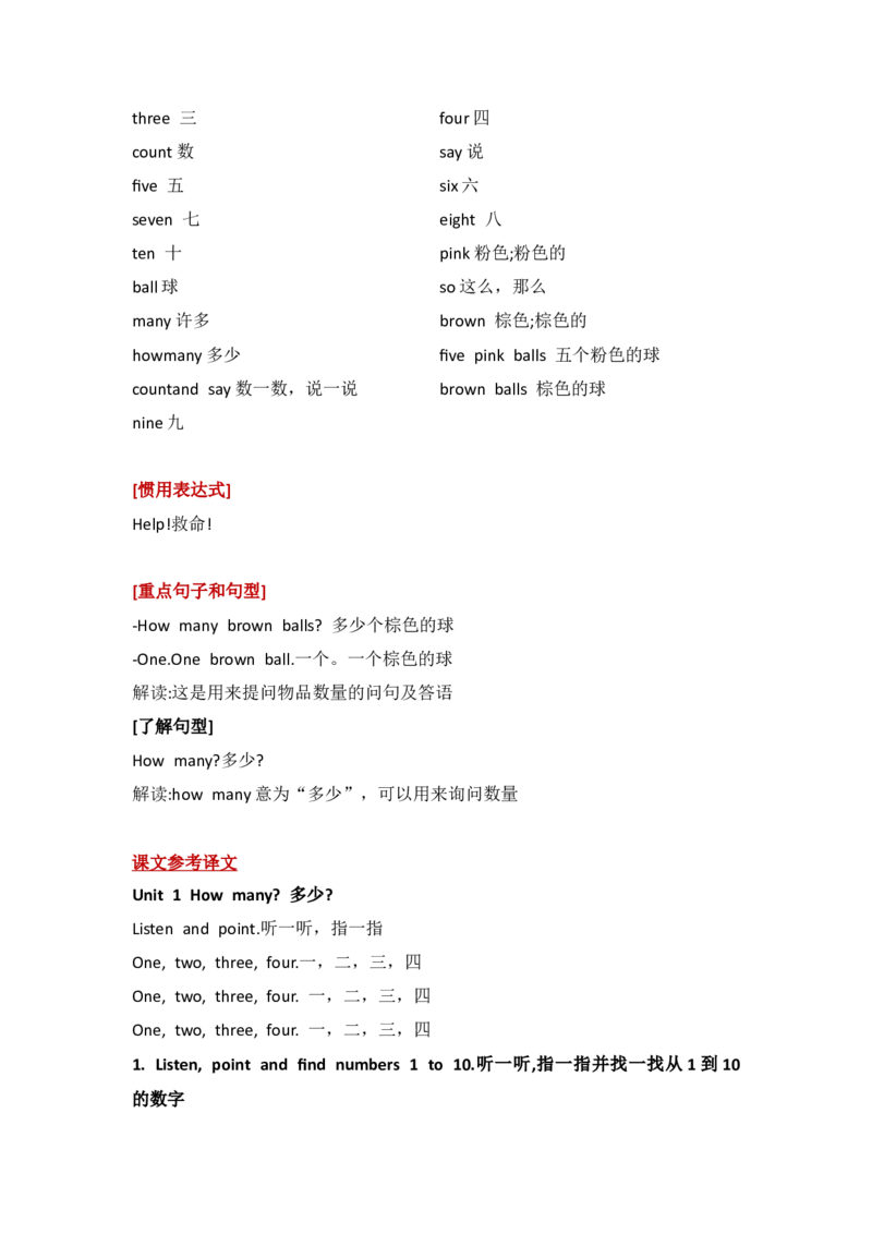 外研社版小学英语(一年级起点)一年级上册Module8知识点精析_一年级上下册资料_一年级上语数英上下册学习资料_3-6-5、小学一年级英语上册_外研版一起点_1、知识点总结