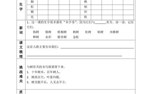二（上）语文课前预习清单（识字1-4课）_二年级上下册资料_小学二年级学习资料-25年更新版_2-01、小学二年级语文上册_2-1-1、复习、知识点、归纳汇总_语文二（上）教材讲解+预习单