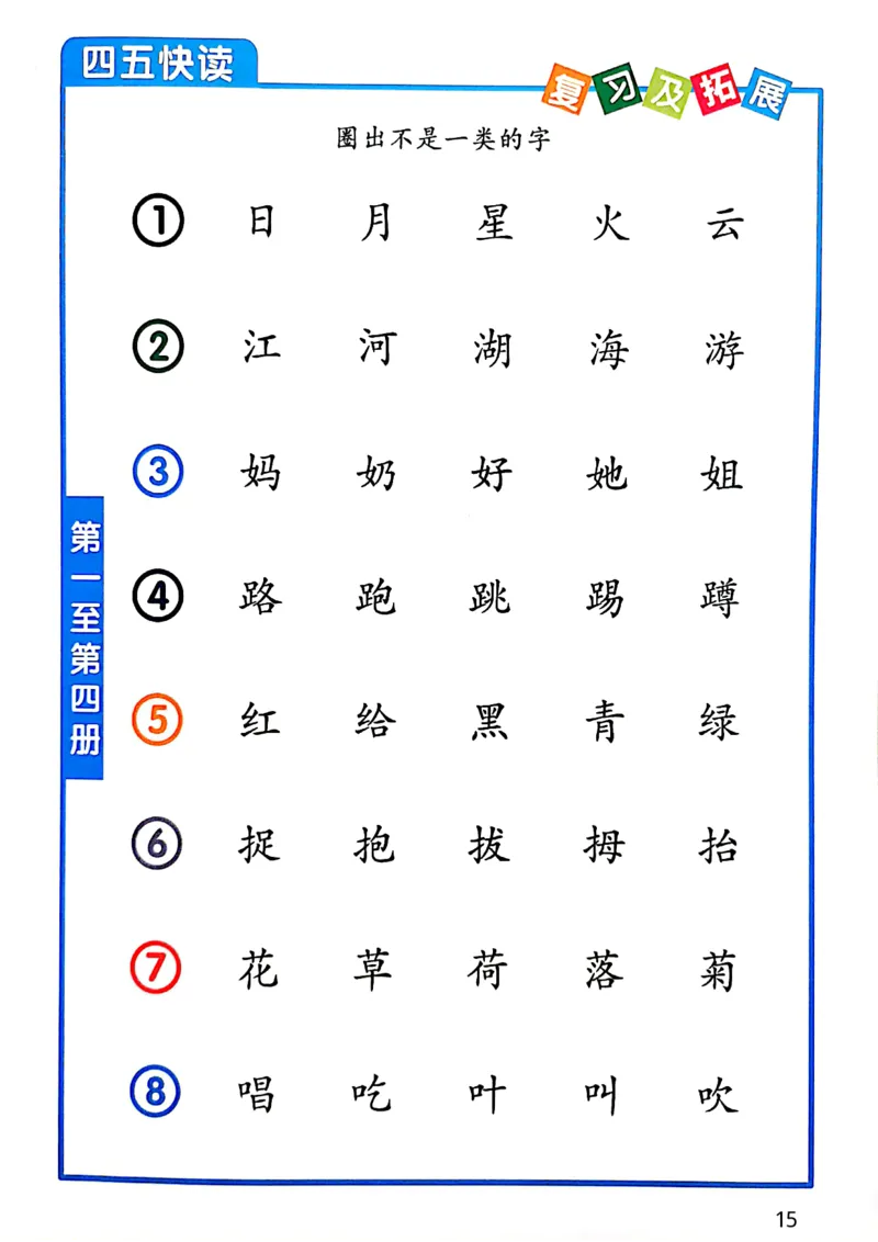 四五快读-配套练习册_一年级上下册资料_小学一年级学习资料-25年更新版_1-00、幼小衔接_幼小衔接识字启蒙篇