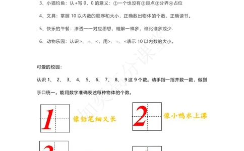 北师大版一年级数学上册第一单元知识要点公布_一年级上下册资料_小学一年级学习资料-25年更新版_1-03、小学一年级数学上册_北师大版_01、知识汇总
