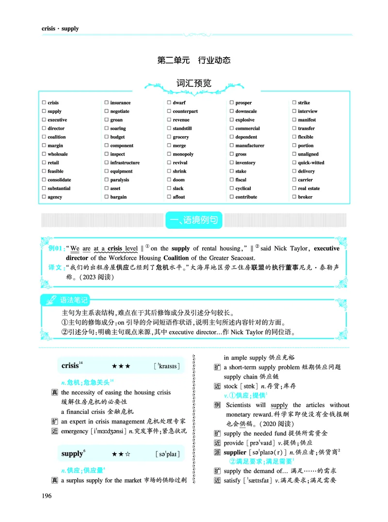 第三部分商业经济（第二板块核心词）_考研英语真题_考研英语（一）历年真题_单词资料_英语一黄皮书词汇电子版（语境例句版）