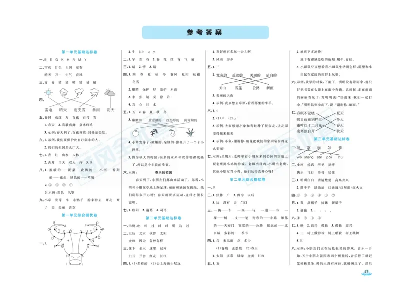 《黄冈全优卷》语文1年级下册（RJ）_一年级上下册资料_小学一年级学习资料-25年更新版_1-02、小学一年级语文下册_3-6-2-2、练习题、作业、专项、试卷_部编（人教）版_电子册类